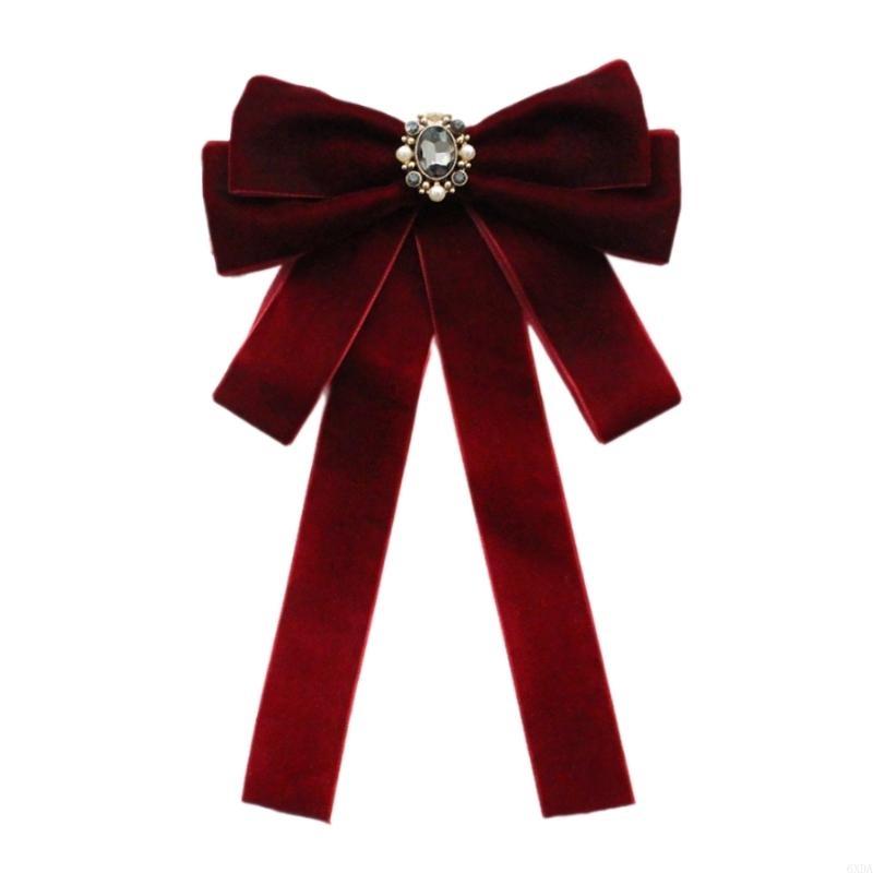 Bow Tie Pre Tied - Kadın Kadife Fiyonklar Boncuklu Kravat Öğrenci