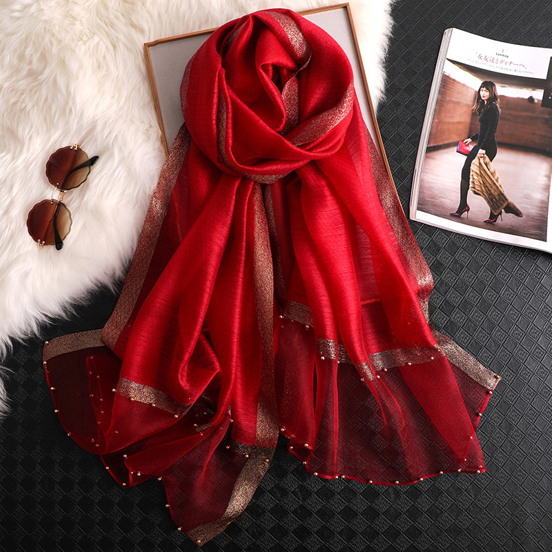 Scarf Silk Square - Kadınlar için 2024 lüks 100% ipek